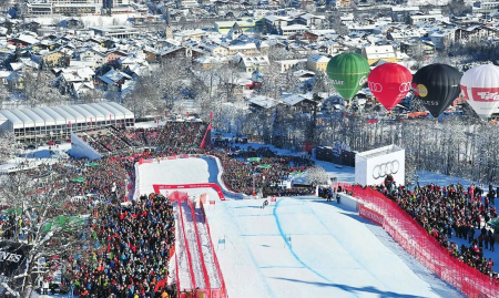 De Streif in Kitzbühel tijdens de Hahnenkammrennen